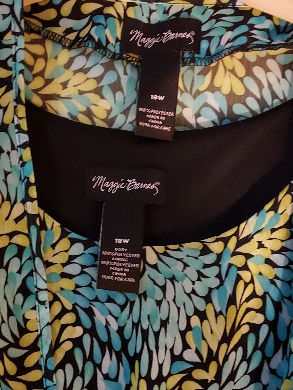 Blue & Yellow Leaf-Print Sleeveless Maxi Dress With Matching Top - Picture 5 of 7